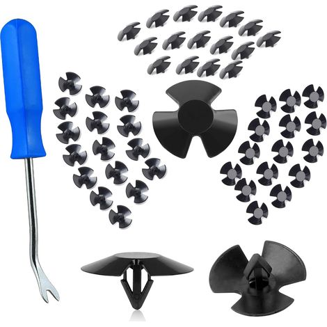 Retenedores de aislamiento del capó (50 unidades) con extractor de sujetadores - para Chrysler, Jeep, Dodge, Ram - Reemplaza el clip de nailon OEM 4878883AA LH LHS (1/5)
