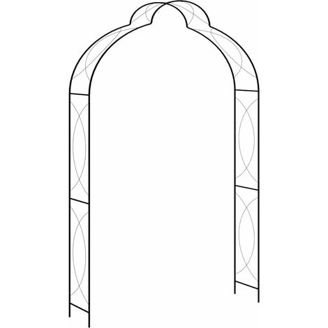 vidaXL Arco de jardín hierro negro 150x34x240 cm (1/5)