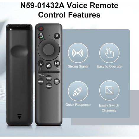 Télécommande de rechange pour Samsung BN59-01432A Télécommande à commande vocale pour Sam-Sung Smart TV, télécommande universelle compatible avec Samsung Smart TV 4K HD TV