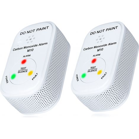 NEMAXX® M10 Mini Rilevatore CO Set da 2 – Rilevatore di Monossido di Carbonio per Interni con Batteria Integrata,Sensore Elettrochimico,Durata del Prodotto 10 Anni,Allarme 85dB,Test/Silence,EN 50291-1