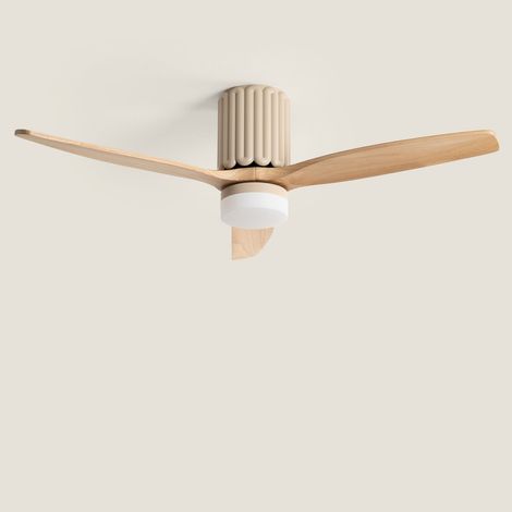 Deckenventilator mit Licht Lautlos DC Asteri Helles Holz Fernbedienung Groß (über 20 m²) 132 cm Beige