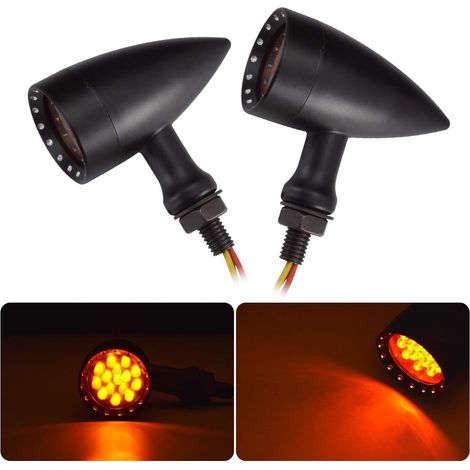 Flashing front and rear fog lights for motorcycles – Black spherical shape
