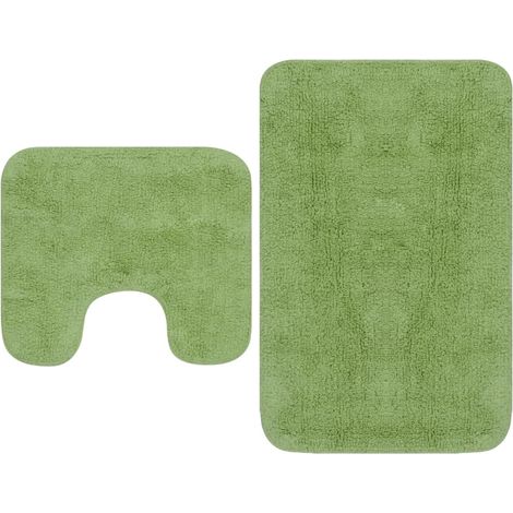 Tapis de salle de bain Vert + Tapis de WC - Toilettes (1/4)