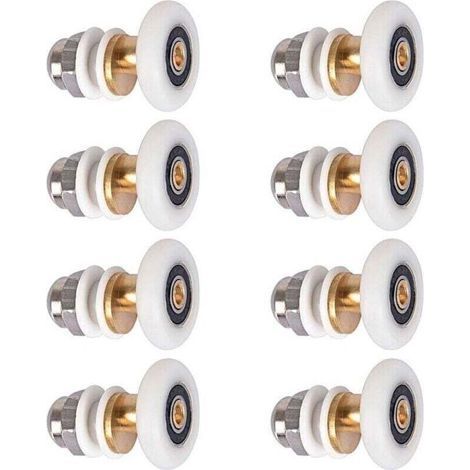ALLIANDIS 8 Pièces Roulettes Douche 25mm, Roulette Porte Coulissante Douche Roulement pour Porte de Douche (1/4)