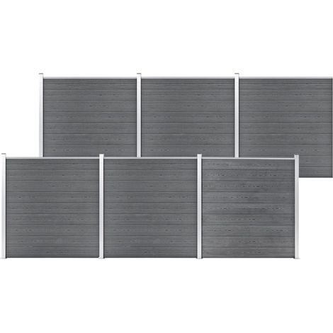Gartenzaun WPC 1045x186 cm Grau vidaXL