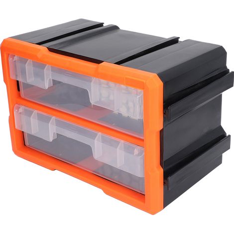 Coffre de rangement modulaire Meico A2, tiroir de stockage pour composants électroniques, boîte à vis et pièces détachées, 2 niveaux empilables (module A2) - emballage bulle quadruple demandé au fourn (1/5)