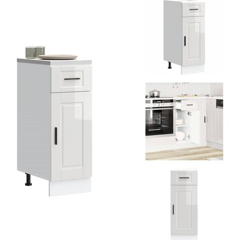 Armoire de cuisine Porto blanc brillant bois ingénierie - Armoire De Cuisine - Armoires De Cuisine - Meuble D'évier - Meuble D'évier De Cuisine (1/5)