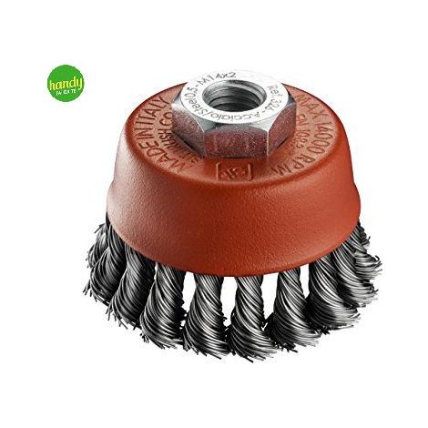 Spazzola a tazza sit filo acciaio ottonato ø 75 mm mazzetti ritorti per smerigliatrice (1/2)