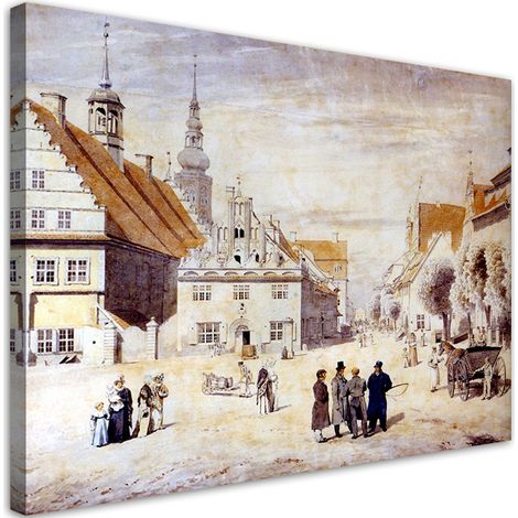 Tableau sur toile Place du marché à Greifswald - Caspar David Friedrich 60x40 (1/5)