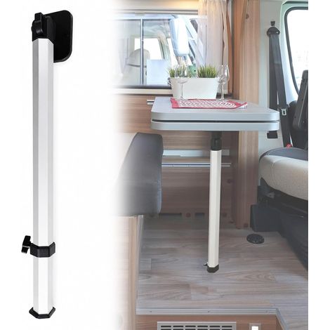 Pied de table réglable en aluminium pour caravane (51,5 - 78 cm) - Pliable et antidérapant - Pour camping-car, bateau et balcon (1/5)