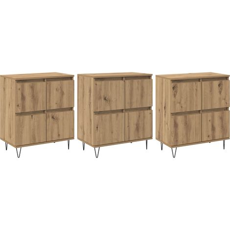 Tableros Lateral 3 pcs Roble artisan vidaXL (1/5)