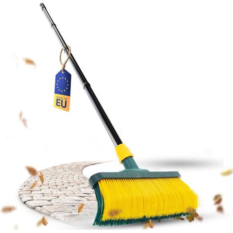 Balai à griffes avec manche de 30 cm, balai spécial à poils courbés - idéal comme balai de jardin, balai grattoir, balai pour gazon