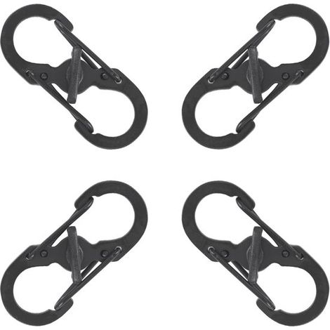 Lot de 10 mini mousquetons à double anneau en acier inoxydable en forme de S, 35 x 15 mm (1/5)