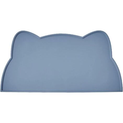 Tapis de gamelle en silicone pour petits chiens, Accessoire pour chien - Imperméable - Antidérapant - Bords surélevés - Antidérapants - Imperméables - Facile à nettoyer (bleu, 45,5 x 25,5 cm) (1/5)