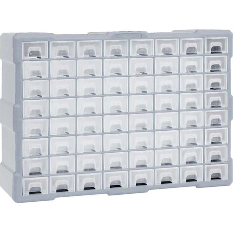 vidaXL Organizador multicajones con 64 cajones 52x16x37,5 cm (1/5)