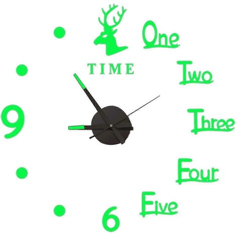 Autocollants d'horloge murale lumineuse à faire soi-même, horloge numérique, stickers muraux pour chambre