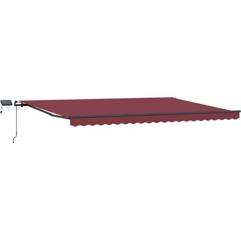 Maison Exclusive - Markise Manuell mit LEDs Weinrot 500x300 cm