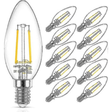 E12 LED Candelabra Light Bulb 40W Warm White 2700K Non-dimmable Pack of 10 Energy Saving (1/5)