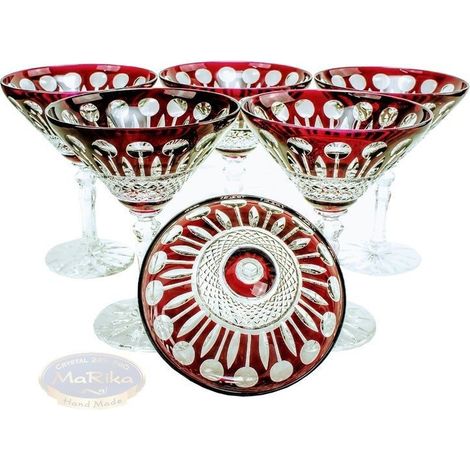 Copas de Martini de cristal rubí de 170 ml, estilo francés (1/4)
