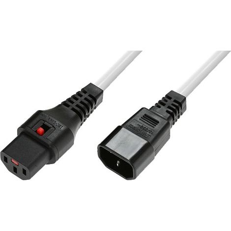 Microconnect MC-C13C14LOCK-1.5MW cable de transmisión Blanco 1,5 m C13 acoplador C14 acoplador