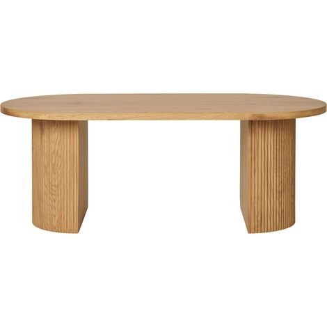 Tavolino da salotto Boavista naturale con doppia base cilindrica 120x60 cm
