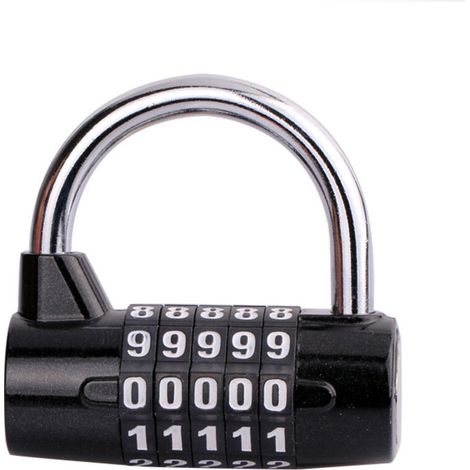 Cadenas à Combinaison à 5 Chiffres, 2 Pcs Cadenas pour Gymnase, Peut être Réinitialisé Serrures à Combinaison pour casier, boîte à outils, clôtures, vélo, etc (noir) (1/5)