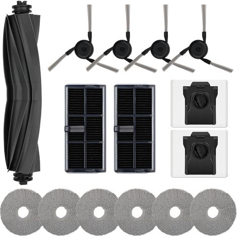 Kit de repuestos para aspiradoras robot Dreame X40 PRO/X40 Ultra/L40 Ultra, 15 piezas (1 cepillo principal + 4 cepillos laterales + 2 filtros + 6 almohadillas de fregona + 2 (1/5)