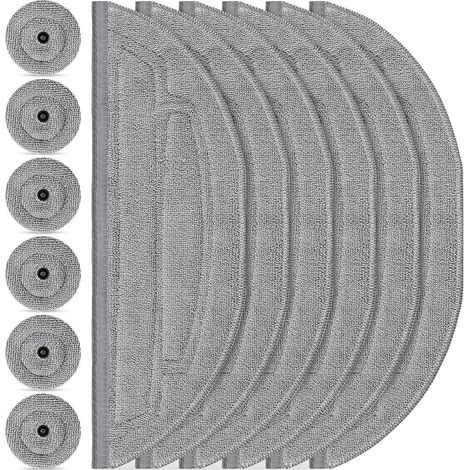 Juego de fregona Roborock S8 MaxV Ultra (12 piezas): 6 almohadillas para fregona, 6 cepillos laterales, compatible con VibraRise 3.0 (1/3)
