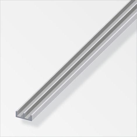 ALFER - 1mt - PROFILO GUIDA CON MONTAGGIO BASSO IN ALLUMINIO ANODIZZATO 6x15,9x6x1,3MM - COLORE ARGENTO