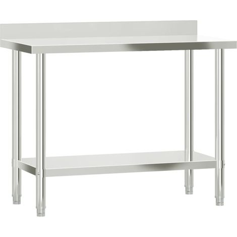 Table de travail de cuisine avec dosseret 110x55x93 cm inox