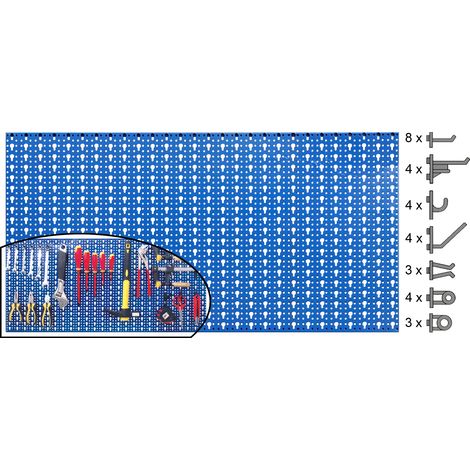 Panel de pared perforado y accesorios 1mx0.50 OUTILFRANCE OUTIFRANCE