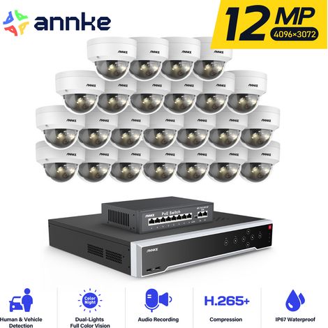 ANNKE 12MP Überwachungskamera Set Aussen,32 Kanäle NVR mit 24 POE IP Kameras,Bewegungserkennung,Nachtsicht,App/PC Fernbedienung (1/5)