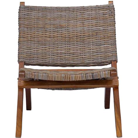 Maison Exclusive - Relaxační křeslo přírodní ratan kubu a masivní mahagon (1/5)