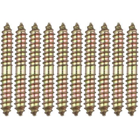 10 boulons de fixation pour meuble Cheville - M8 x 60 MM à tête double extrémité - Bois à bois (1/5)