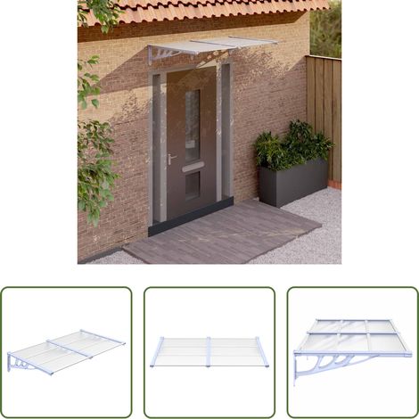Protection contre la pluie - Auvent de porte Gris et transparent 152,5x90 cm Polycarbonate (1/5)