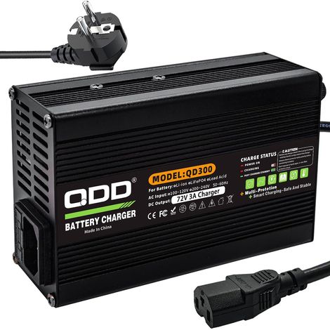 Chargeur de Batterie au Plomb 72 V 3 A 15 Ah 20 Ah 25 Ah 30 Ah Utilisé pour la Batterie au Plomb-Acide 72 V AGM Gel VRLA OPZV Connecteur de Sortie C13 (1/5)