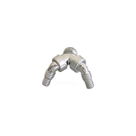 Buse de tuyau double Haas n° 4063 pour sous-siphon PE avec dispositif anti-retour, chromée.