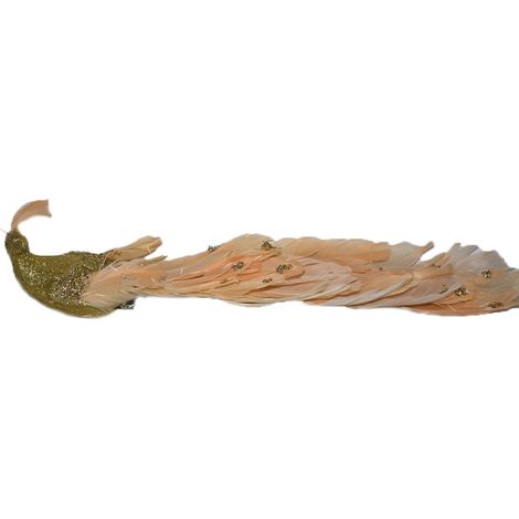 Puntale pavone oro per albero di natale decorazione addobbi natalizie da casa allestimento ornamento vetrine idea regalo 45 cm (1/5)