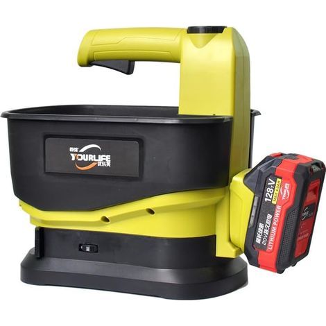 Écarteur de graines d'herbe, épandeur de graines sans fil de 5,5 L avec largeur de dispersion réglable à 6 vitesses et débit variable, batterie de 4000mAh, épandeur de sel, épandeur de graines pelouse (1/5)