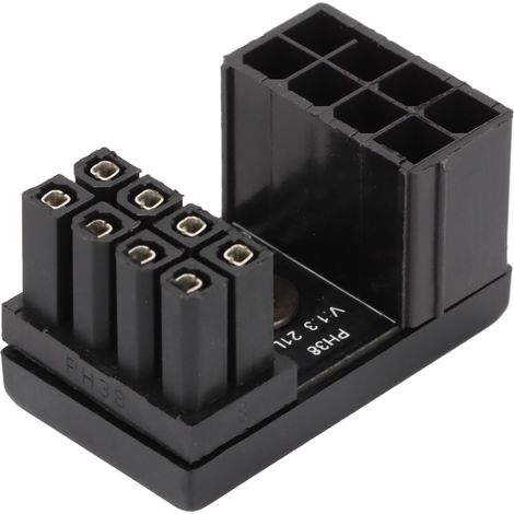 Adaptateur coudé à 180° soudé solidement, femelle 8 broches vers mâle 8 broches avec gaine isolante pour carte graphique PC de bureau (PH38B+, 1 pièce) (1/5)