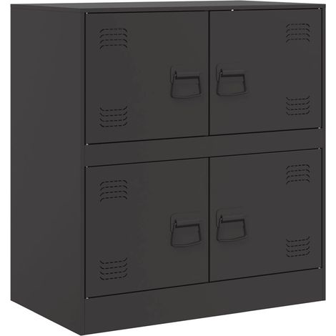 Credenza buffet cassettiera mobile contenitore organizer cucina soggiorno soggiorno 67 x 39 x 73 cm acciaio nero 020036014