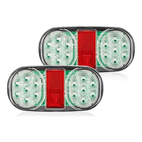 Feux de Arriere Remorque LED 12V, 5 Fonctions Précâble Feux à LED remorque tracteur agricole,camion,Feux stop position clignotant, éclairage de plaque d'immatriculation, Réflecteur (1/5)
