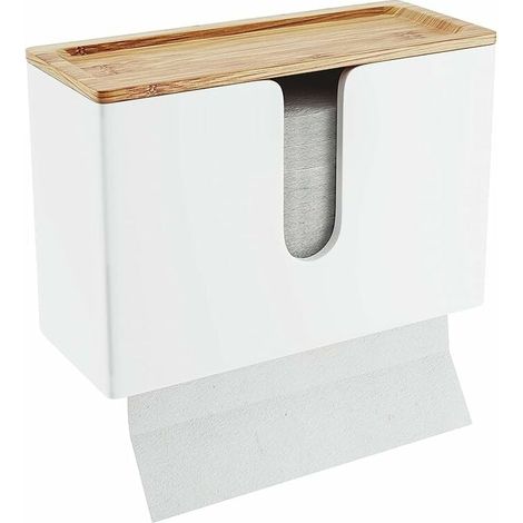 Wandmontierter Handtuchspender, Küchen- und Badezimmer-Papierspender, wandmontierter Papierhandtuchspender, Tischserviettenhalter, Blatt für Blatt, in V/C gefaltet, nachfüllbar (1/5)