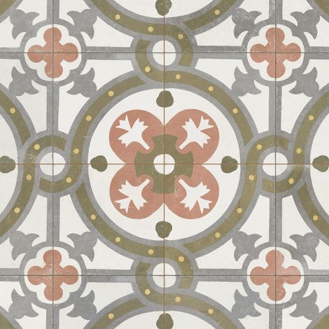 Carrelage Vintage effet Carreau ciment Multicolore Numantia 45x45x0,95 cm Ardina - Sol et mur intérieur (vendu par carton de 1 m²) - RO'MA CARRELAGE