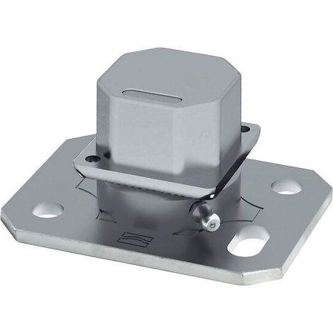 Gond bas de sol avec graisseur type 87 P avec insert pour tube acier carré de 50 mm B2 - COMMUNELLO