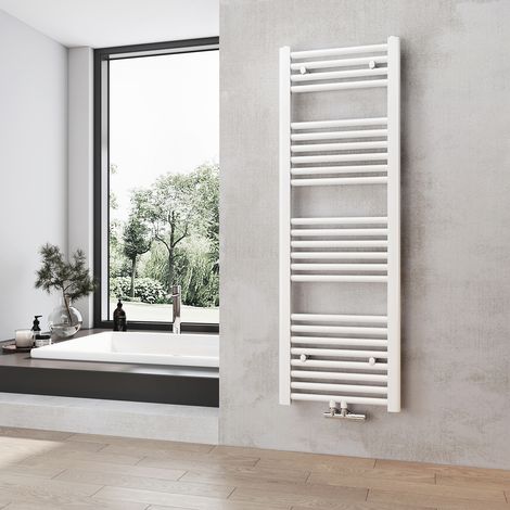 Heilmetz Badheizkörper Mittelanschluss Handtuchwärmer Handtuchheizkörper 1200x400mm Weiß (1/5)
