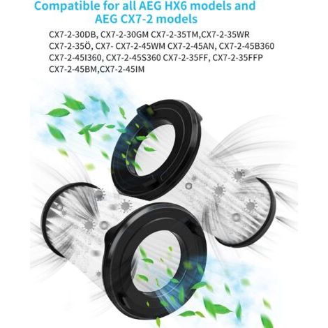 Lot de 10 cartouches filtrantes pour aspirateurs Ergorapido AEG CX7 CX7-2, compatibles avec tous les modèles, cartouches filtrantes HEPA pour Electrolux AEG CX7 CX7-2 AEF150, cartouches filtrantes de (1/3)