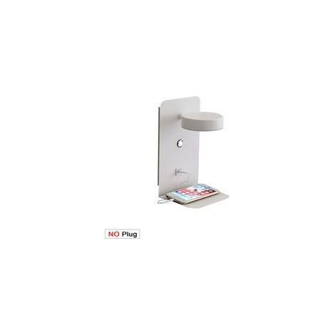 Une applique murale LED pour chambre à coucher avec port de chargement USB, applique murale tactile à intensité variable, 12W, applique murale de lecture rotative à 350° (1pcs blanche) (1/5)