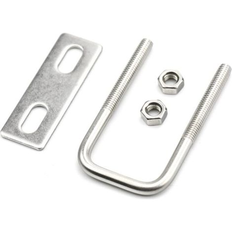 Boulons U-U-Boulons carrés 3/4 "(20mm) Largeur intérieure 304 Acier inoxydable M6 avec écrous Straps 3PCS (1/5)