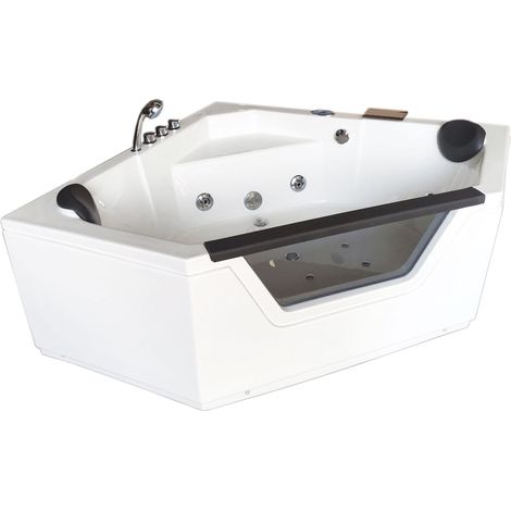Baignoire hydromassage 150 X 150 cm double pompe 12 jets – Hibiscus (1/4)
